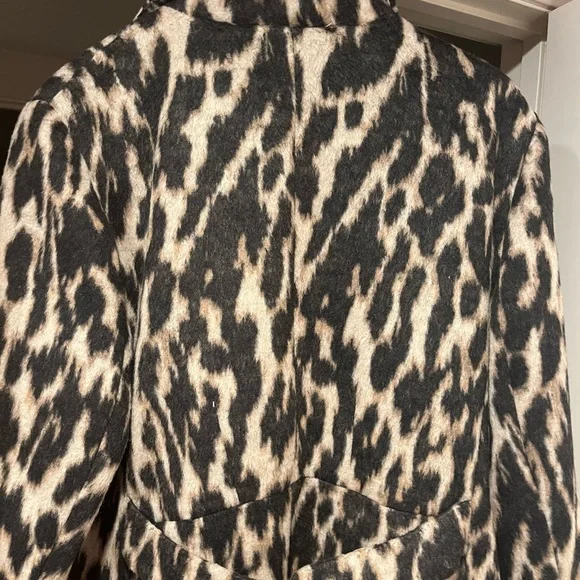 Plush Sophisticated Animal LS Leather/Outerwear Animal Print Coat - Picture 4 of 11